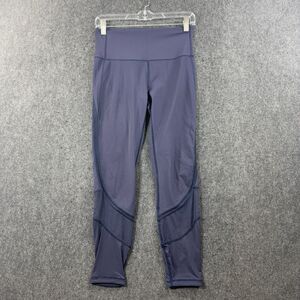 Lululemon Fresh in Mesh Leggings Women's 6 Navy Blue Mesh 25" Athletic